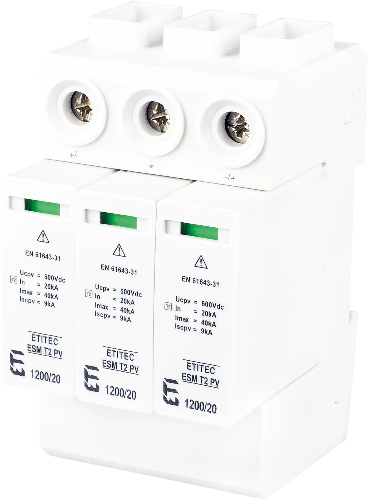 Pārsprieguma ierobežotājs ETITEC ESM T2 PV 1200/20 Y RC 002440681