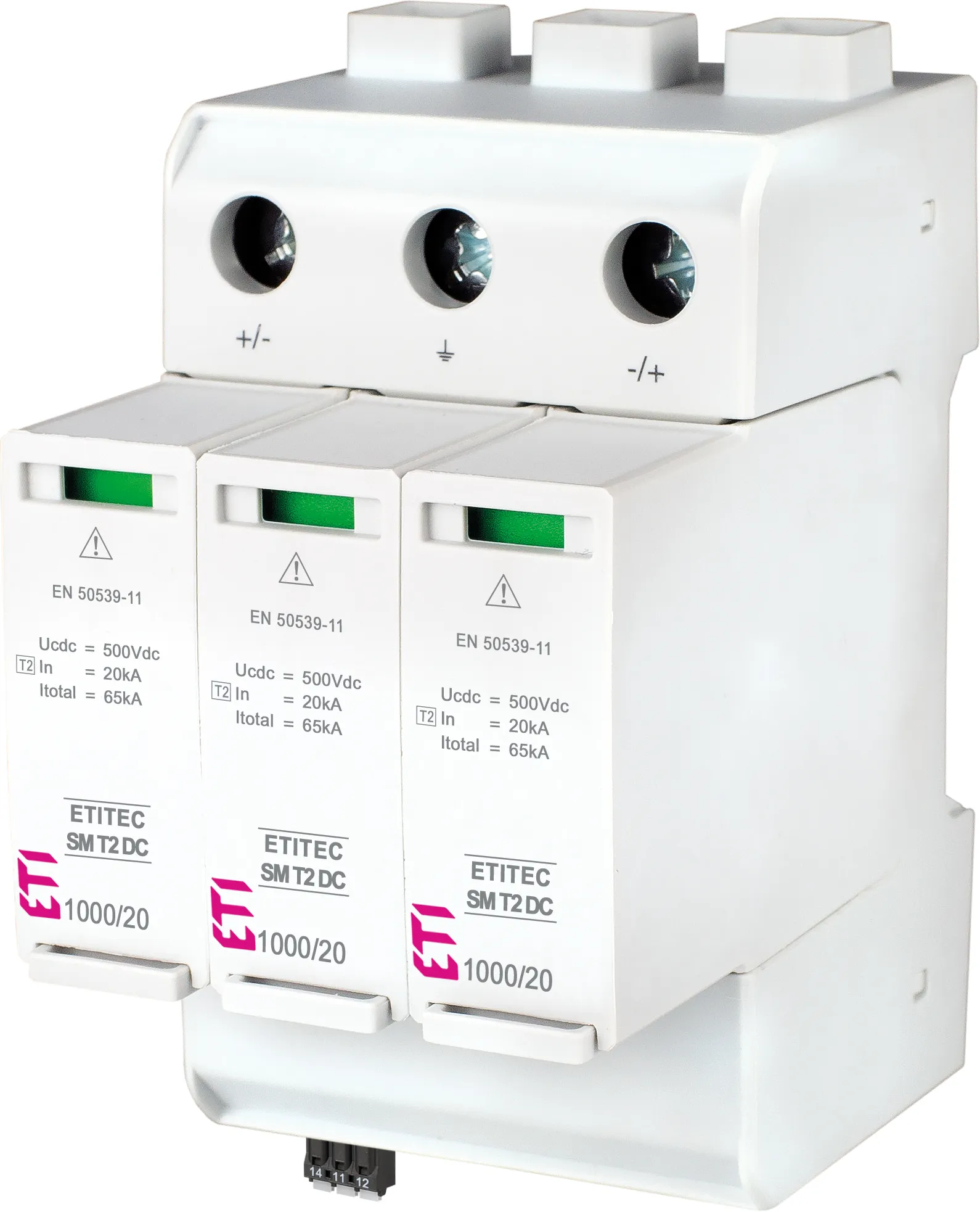 Pārsprieguma ierobežotājs ETITEC SM T2 DC 1000/20 Y 002440728