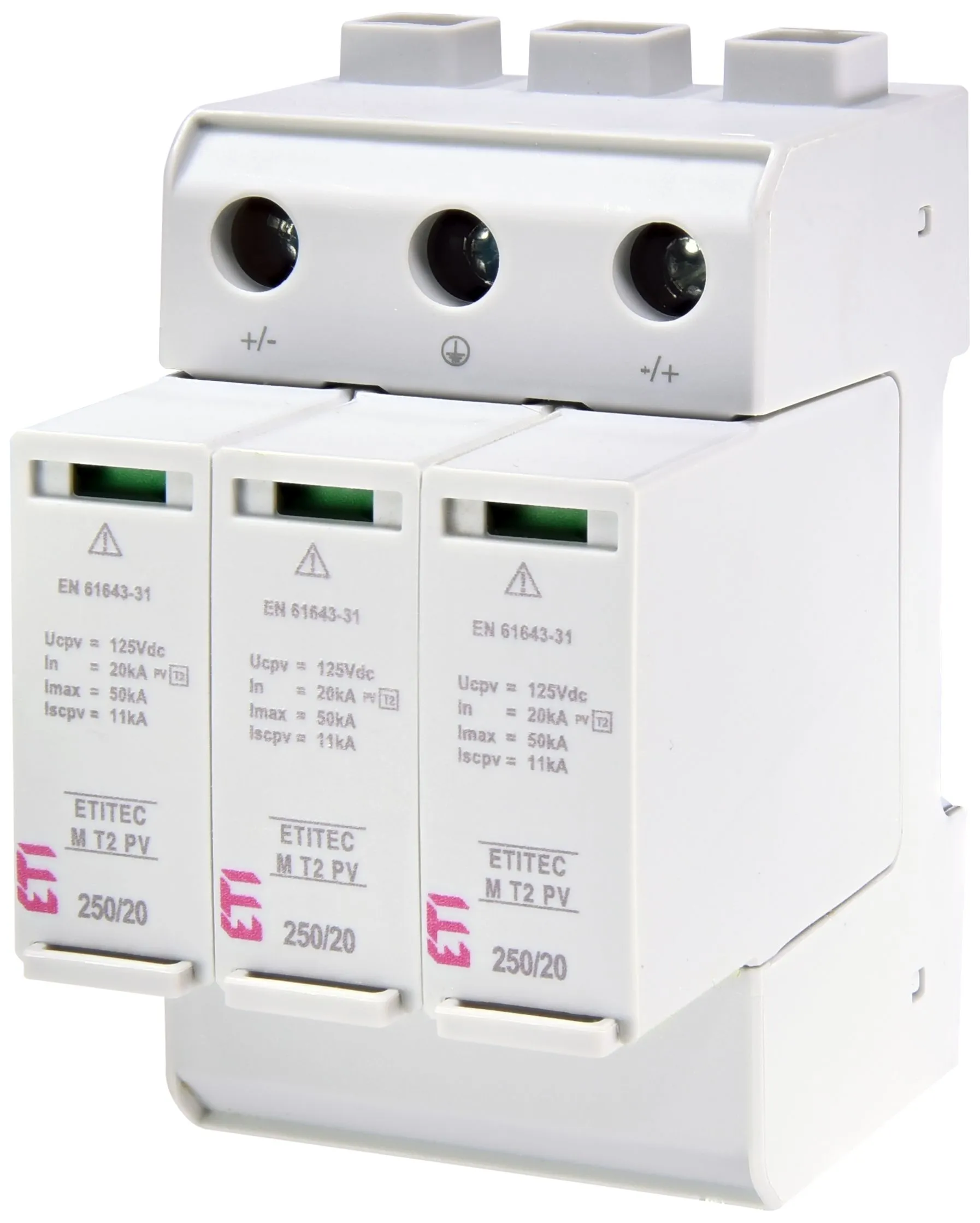 Pārsprieguma ierobežotājs ETITEC M T2 PV 250/20 Y 002440732