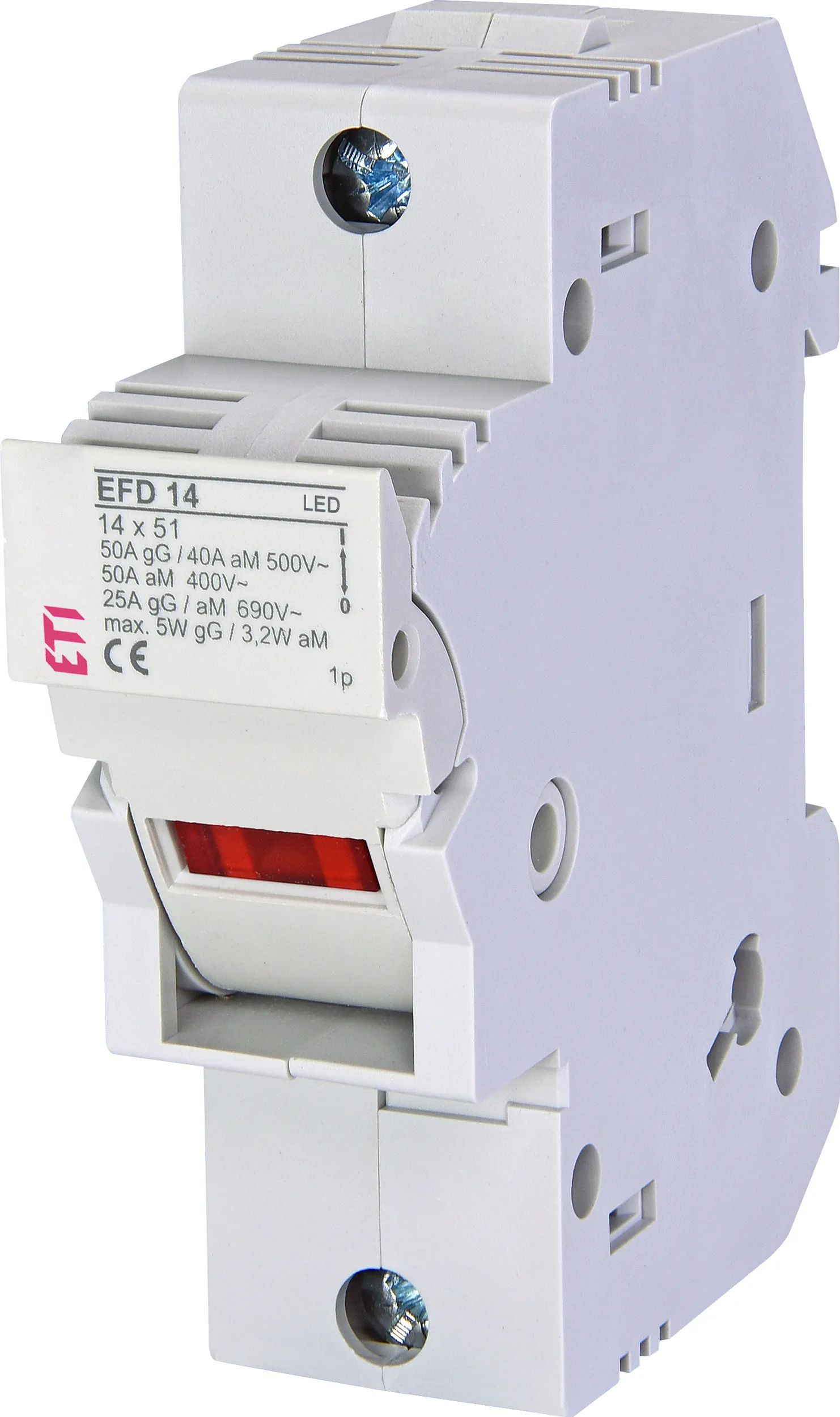 Drošinātāju blokslēdzis EFD 14 1p LED 002560011