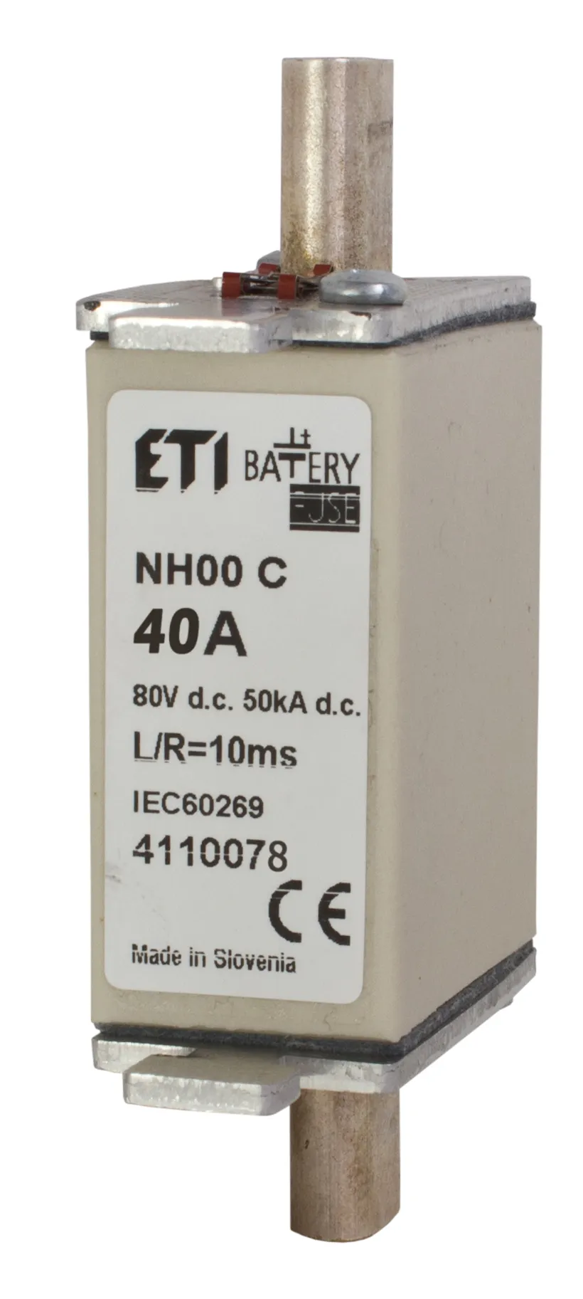 Drošinātājs NH000 gBat 40A/80V DC 004110078