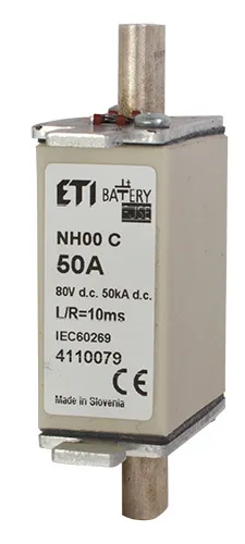 Drošinātājs NH000 gBat 50A/80V DC 004110079