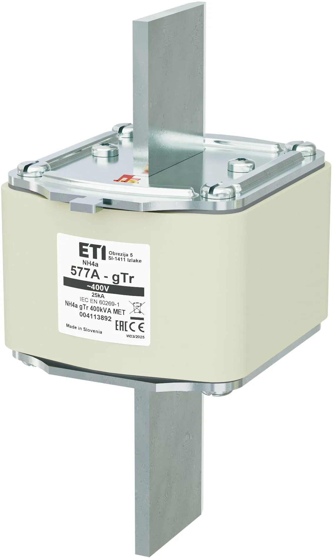 Drošinātājs NH4a gTr 577A/400V/400kVA MET 004113892