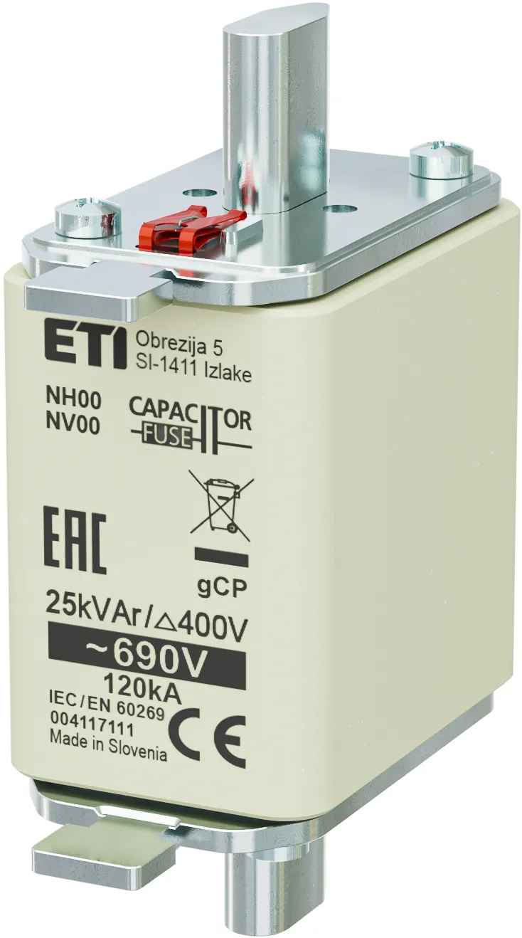 Drošinātājs NH00 gCP 25kVAr/690V 004117111