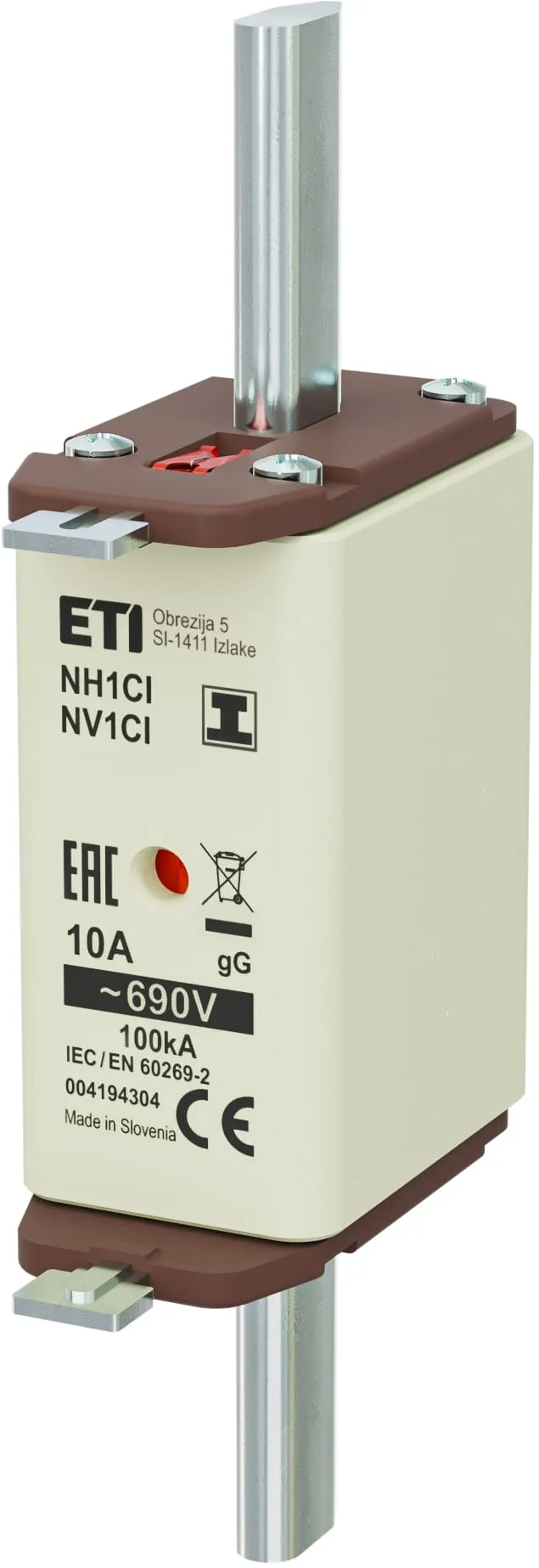 Drošinātājs NH1C/I gG 10A/690V 004194304