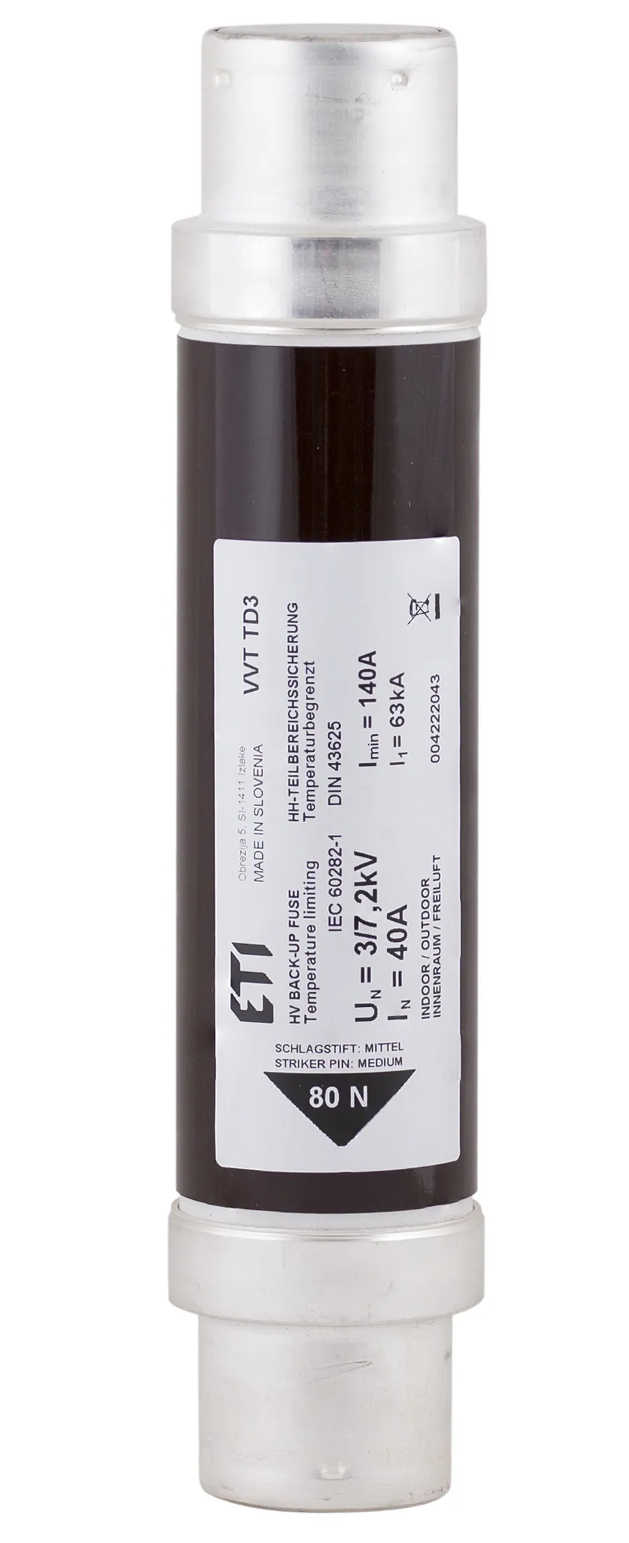 Drošinātājs VVC3 7,2kV/25A 004220010