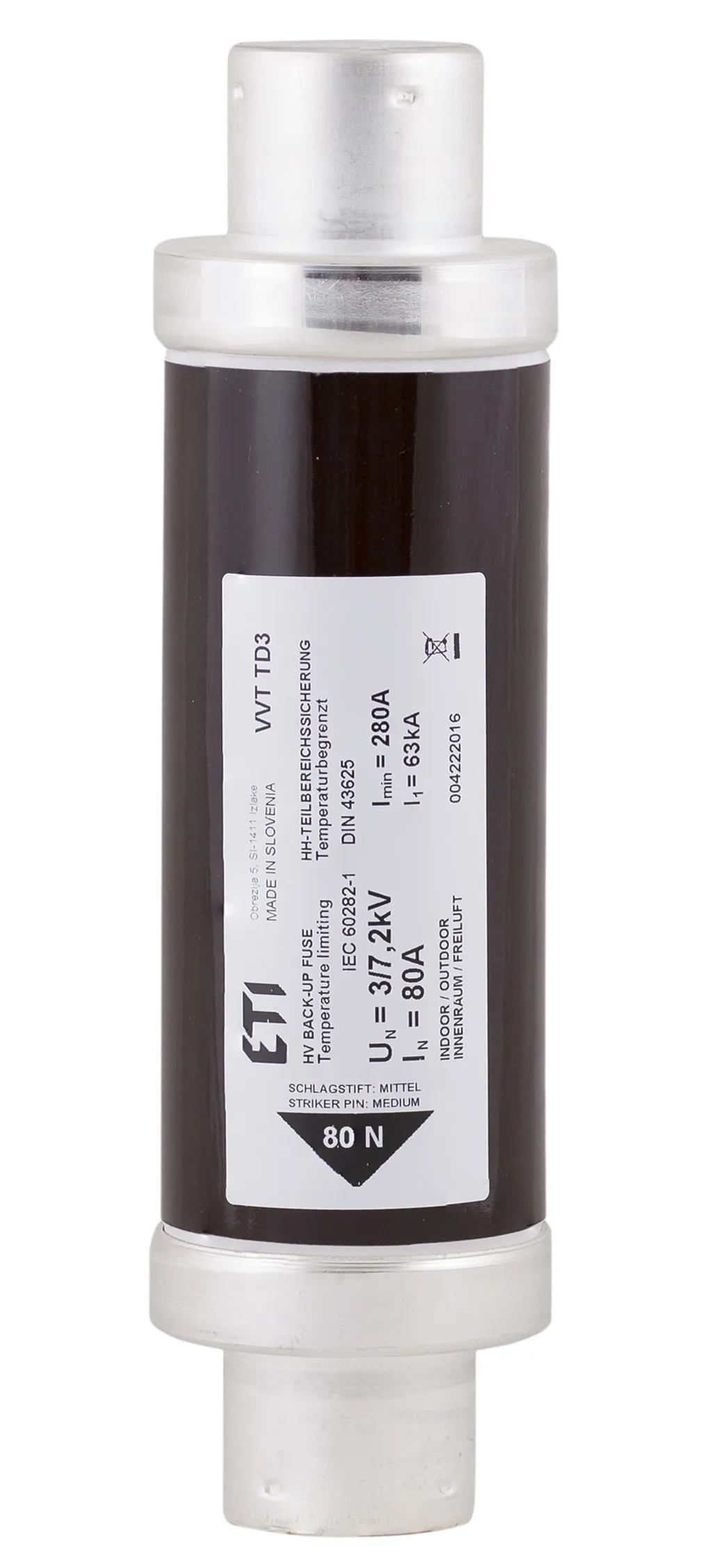 Drošinātājs VVT-D3 7,2kV/250A 292 004222521