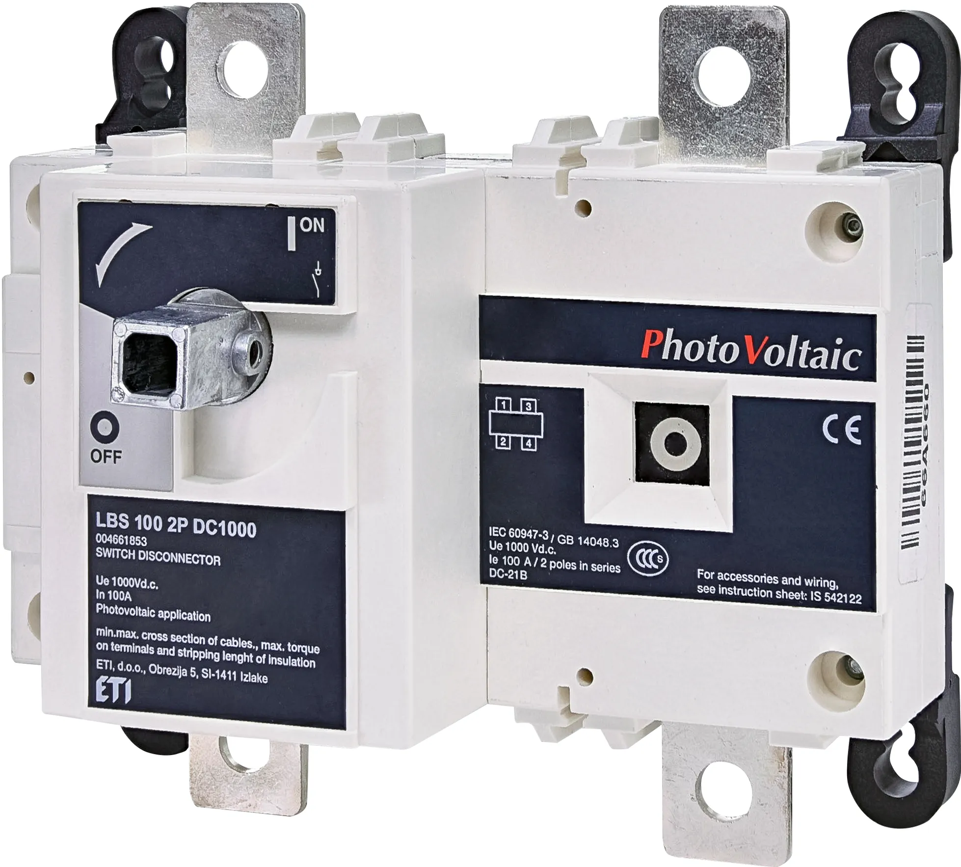 Atdalītājsledzis PV - DC LBS 100 2P DC1000 004661853