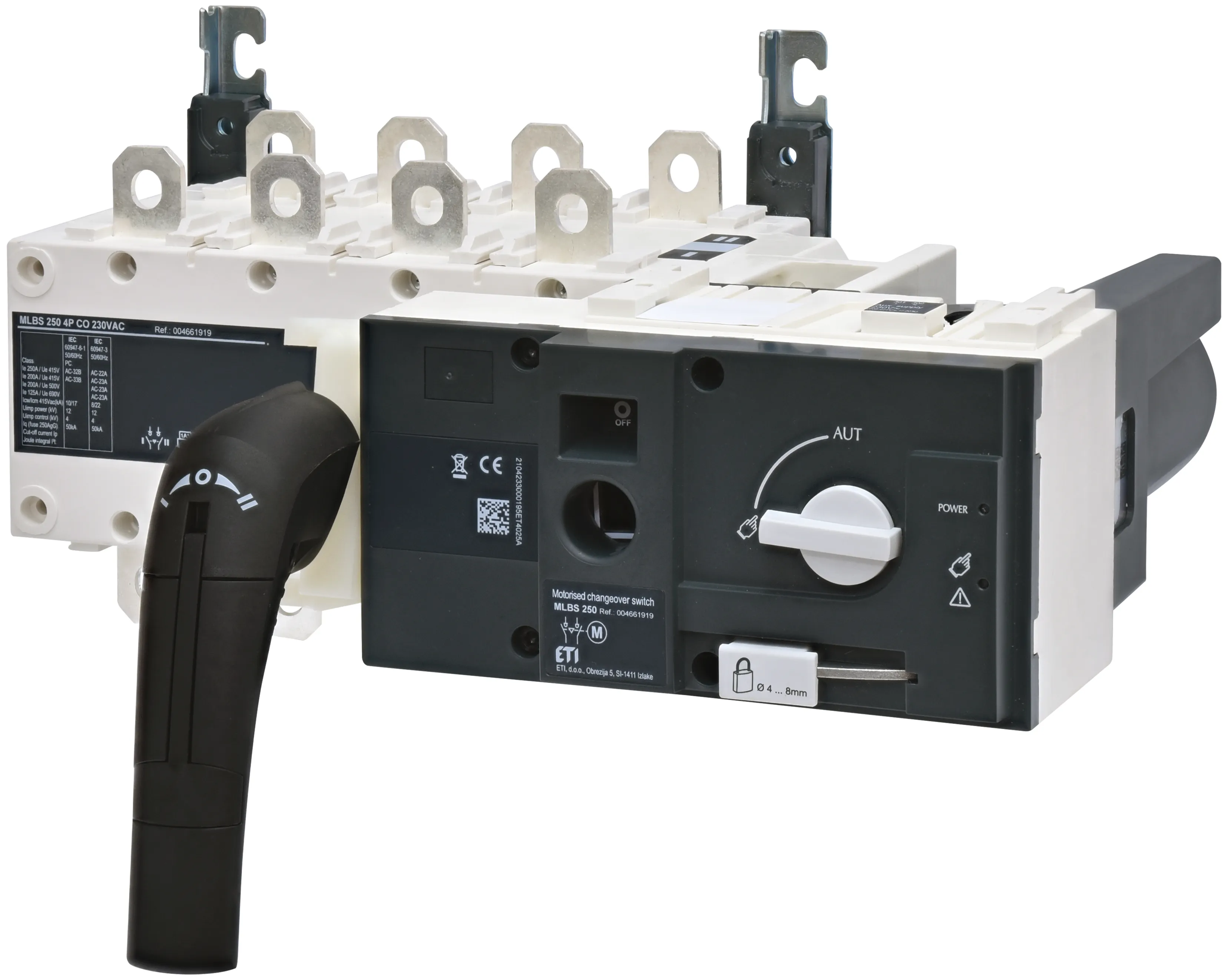 Pārslēdzis 1-0-2 ar piedziņu MLBS 250 4P CO 230VAC 004661919
