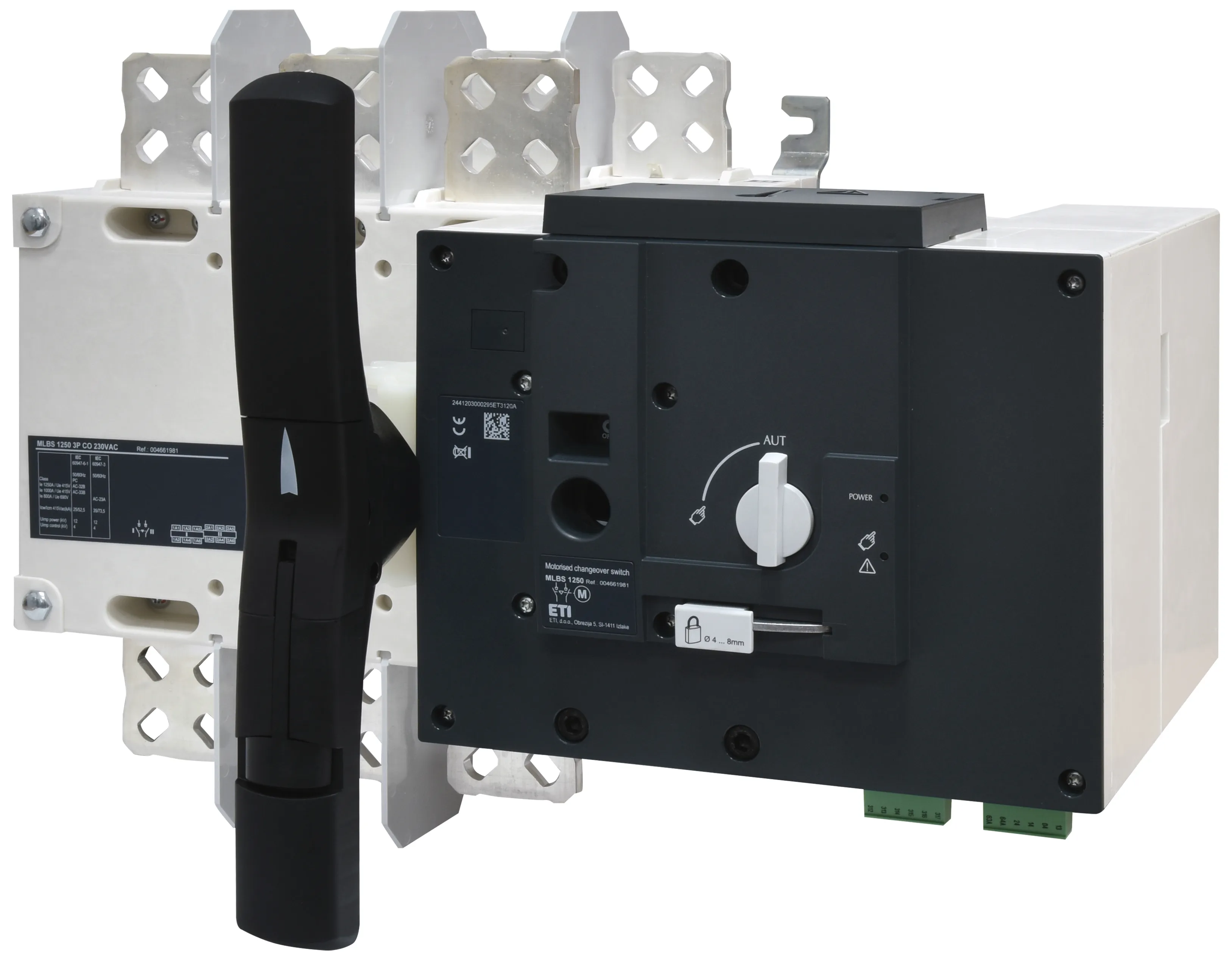 Pārslēdzis 1-0-2 ar piedziņu MLBS 1250 3P CO 230VAC 004661981
