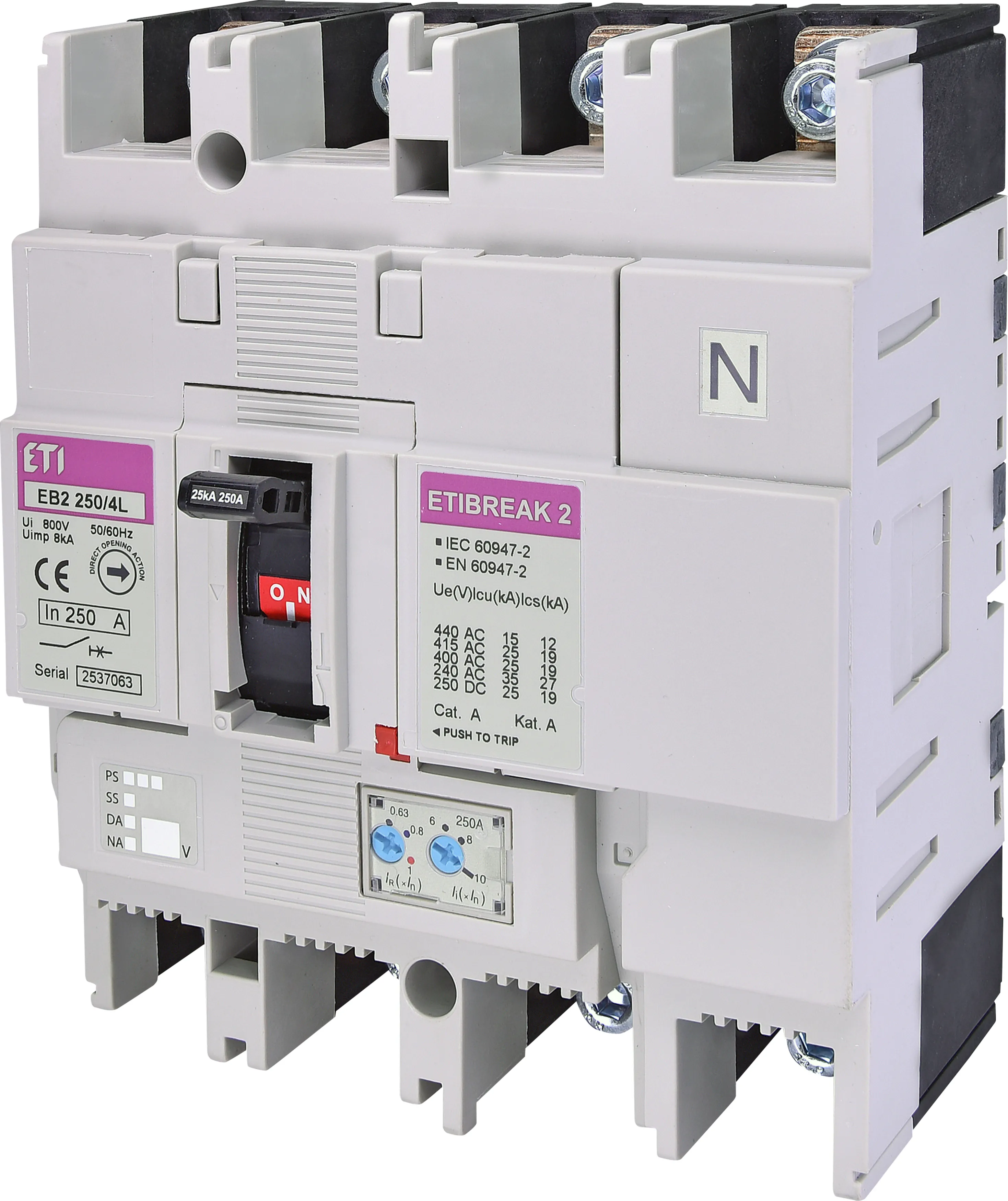 Rūpnieciskais automātslēdzis EB2 250/4L 250A 4p 004671076